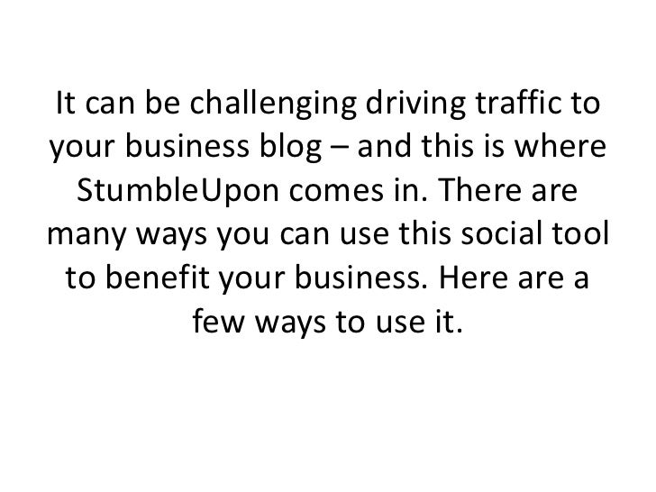How To Use StumbleUpon For Business